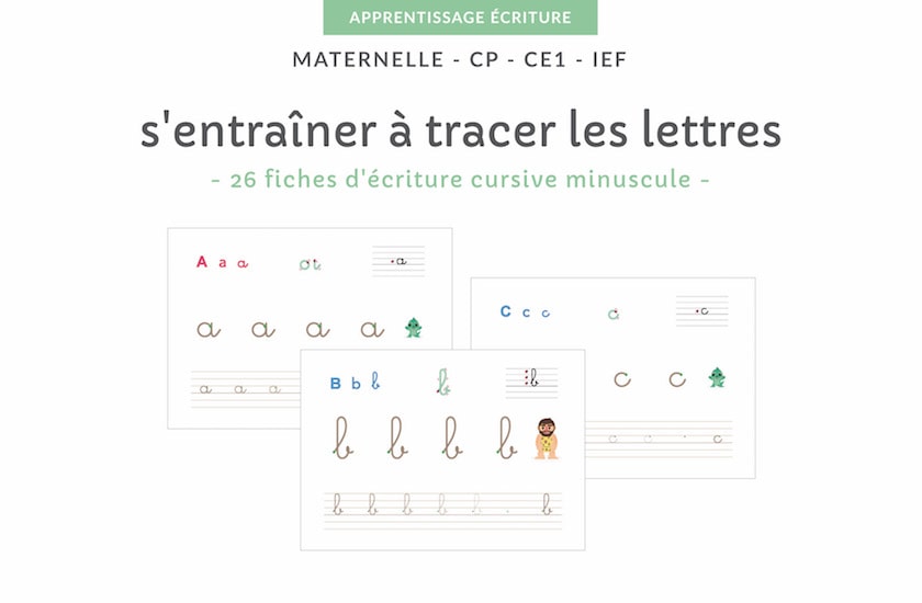 Ressources Pédagogiques à imprimer - les fiches d'écriture cursive