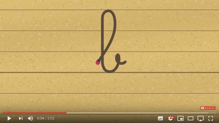 Vidéo - apprendre à tracer les lettres cursives