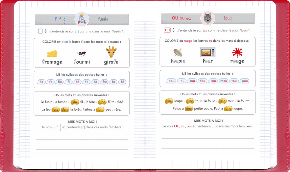 fiches à imprimer pour le cahier des sons