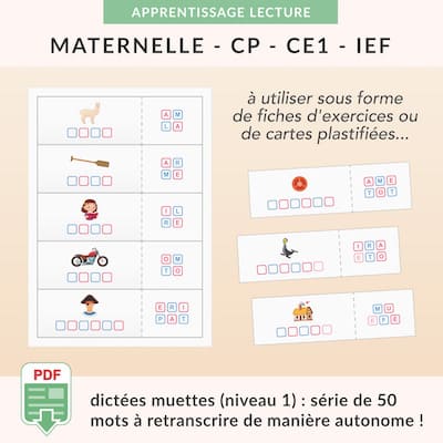 dictées muettes à imprimer en complément du programme vidéo
