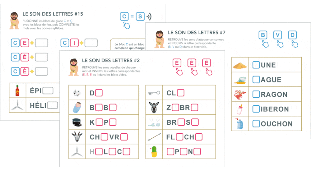 programme vidéo d'aide à la lecture - fiches d'activités à imprimer