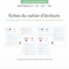 fiches cahier écriture apprendre avec bobo