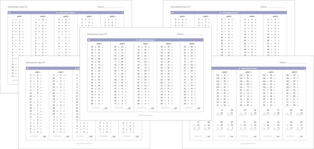 Numération Et Calcul CP : Fiches à Imprimer (programme Complet)