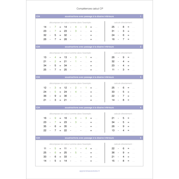 Fiches de calcul CP à imprimer pour devenir un as en calcul mental