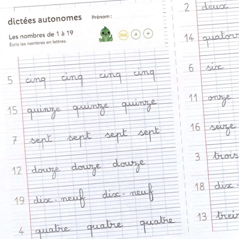 Apprendre à écrire Les Nombres En Chiffres Et En Lettres En Cp 1770