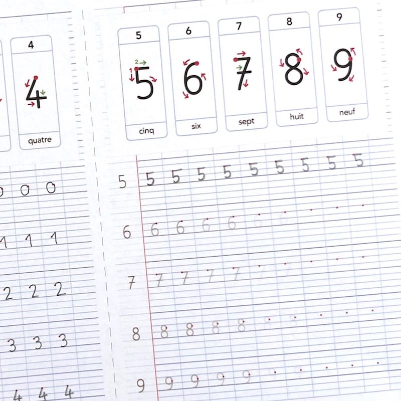 Fiche à imprimer - Apprendre à tracer les chiffres à la main