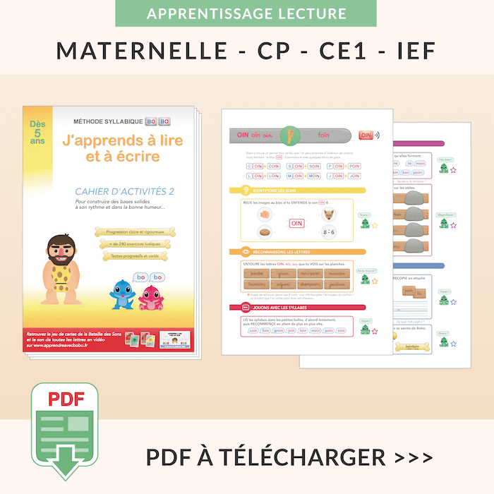 PDF cahier de lecture méthode syllabique niveau 2 à imprimer