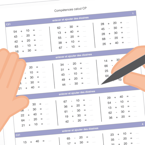 fiches de calcul cp à imprimer progression complète 2