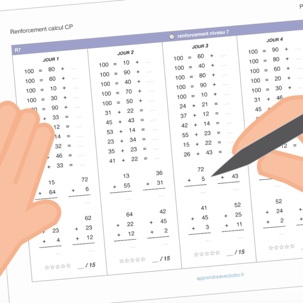 fiches de calcul cp à imprimer progression complète 3