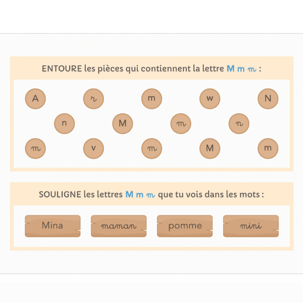 fiches identification visuelle lettres de l'alphabet à imprimer 2