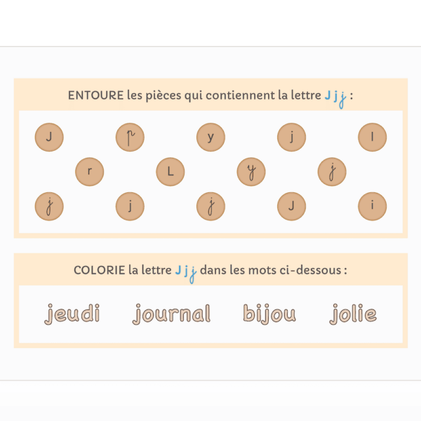 fiches identification visuelle lettres de l'alphabet à imprimer 3