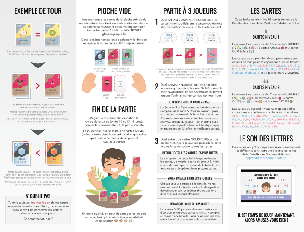 Jeu de cartes éducatif lecture facile : la Bataille des Sons