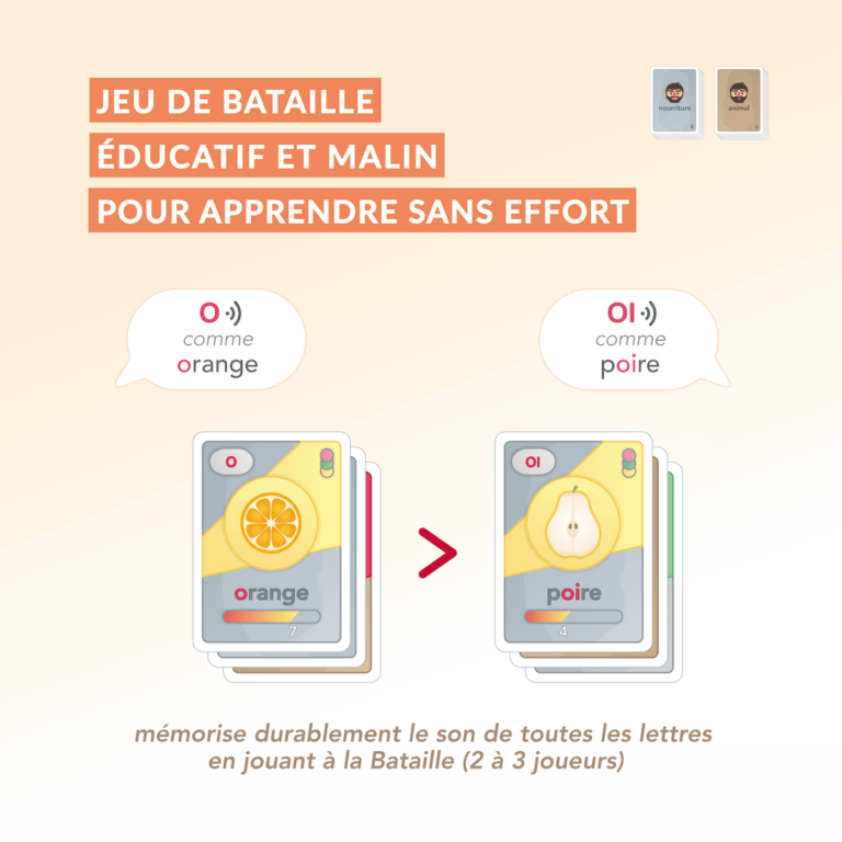 Jeu de cartes éducatif lecture dès 5 ans : la Bataille des Sons